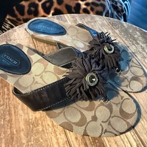 Coach Women's Brown Slide Sandals size 9